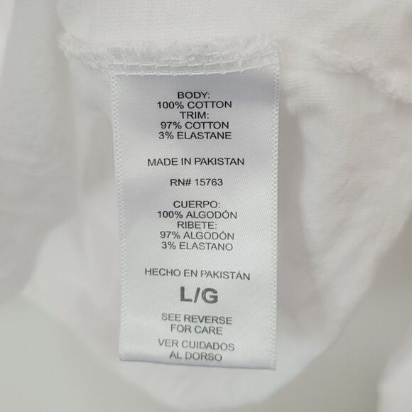 Champion Cropped Long Sleeve Crewneck in White & Gold Size Large - Picture 5 of 8